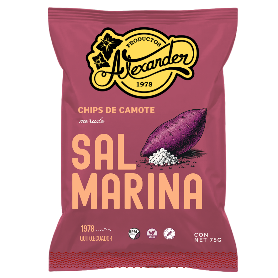 Sal Marina potato chip bag with Alexander brand logo on a white background