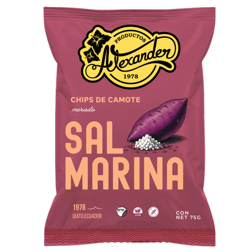Sal Marina potato chip bag with Alexander brand logo on a white background