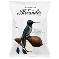 Product packaging with a bird illustration on a white background