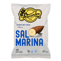 Packaging of Alexander Sal Marina chips de yuca on a white background